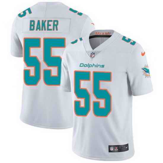 Nike Dolphins #55 Jerome Baker White Mens Stitched NFL Vapor Untouchable Limited Jersey